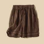 Relaxed Fit Lace-Trim Shorts for Women – Comfortable Casual Style