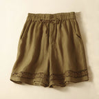 Relaxed Fit Lace-Trim Shorts for Women – Comfortable Casual Style