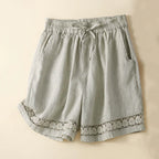 Relaxed Fit Lace-Trim Shorts for Women – Comfortable Casual Style