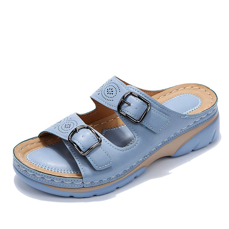 Isabella Orthopedic Comfort Fit Slide Sandal | Perforated Open Toe Slide Sandal