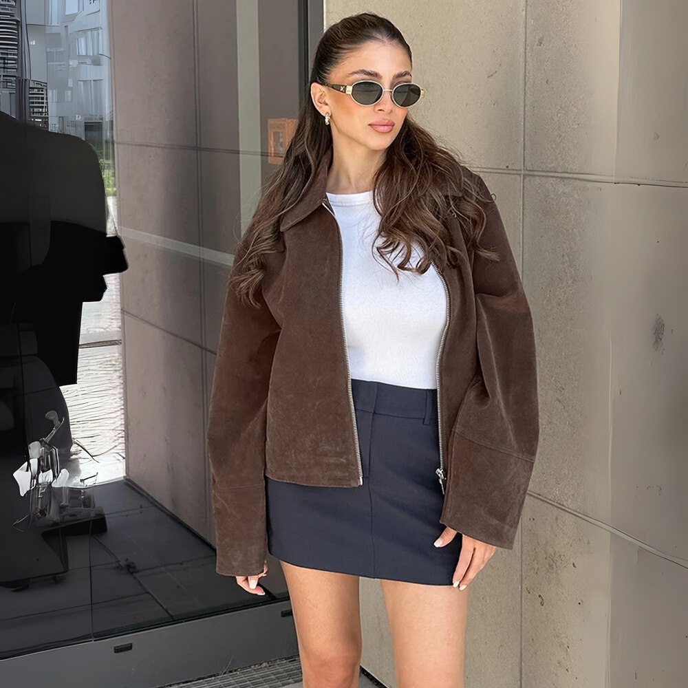 Suede Stand Collar Jacket