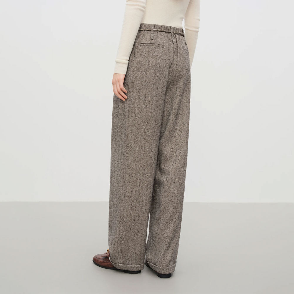 Relaxed Wide Leg High Waist Trousers