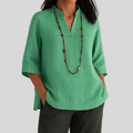 Relaxed Fit Split Neck Blouse for Women – Stylish & Breathable Comfort