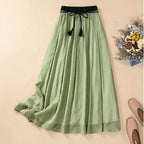 Sienna A-Line Maxi Skirt | Elastic Waist Drawstring Skirt