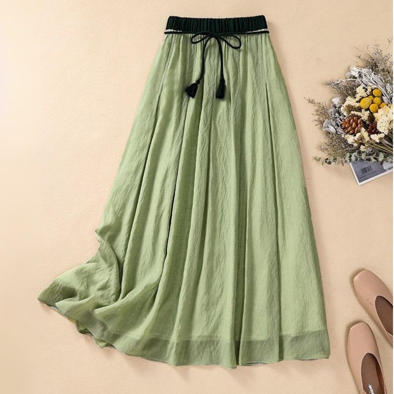 Sienna A-Line Maxi Skirt | Elastic Waist Drawstring Skirt