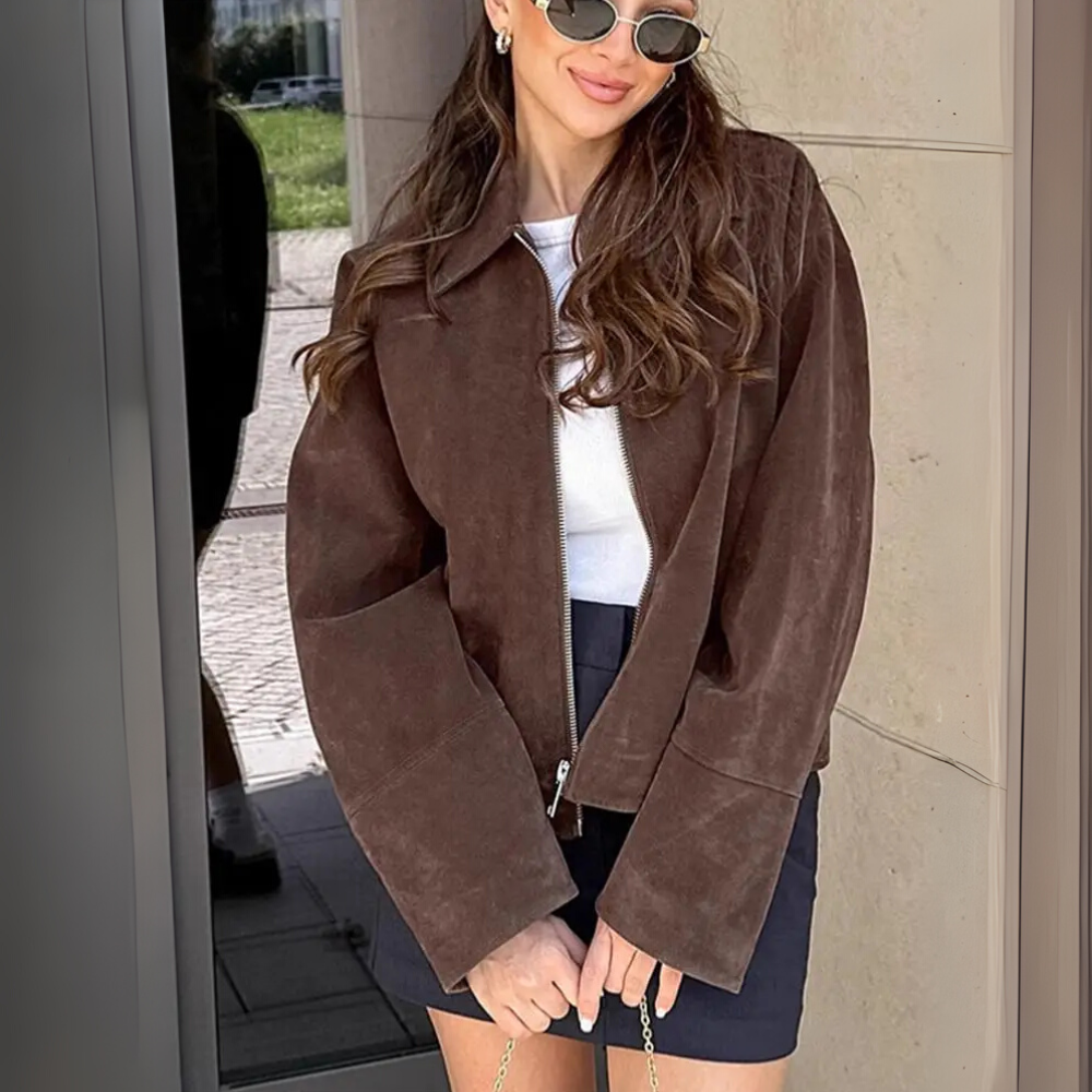 Suede Stand Collar Jacket