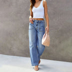 Multi-Pocket Denim Cargo Jeans