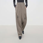 Relaxed Wide Leg High Waist Trousers