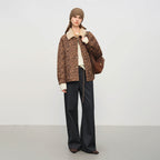 Wide-Leg Brushed Straight Jeans