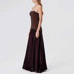Strapless Patchwork Bodycon Maxi Dress