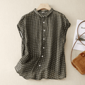 Relaxed Fit Collared Polka Dot Blouse for Women – Casual Stylish Comfort