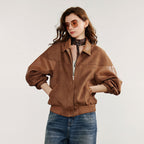 Spliced PU Suede Nomadic Jacket