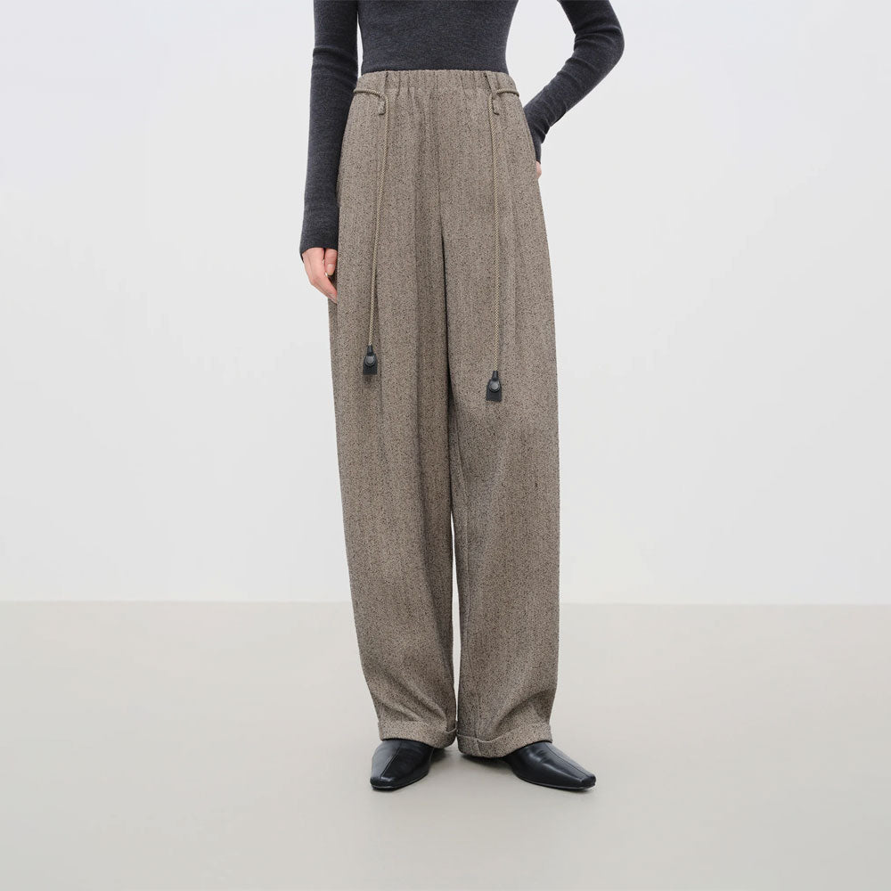 Relaxed Wide Leg High Waist Trousers