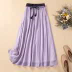 Sienna A-Line Maxi Skirt | Elastic Waist Drawstring Skirt