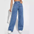 High Waist Baggy Straight Jeans