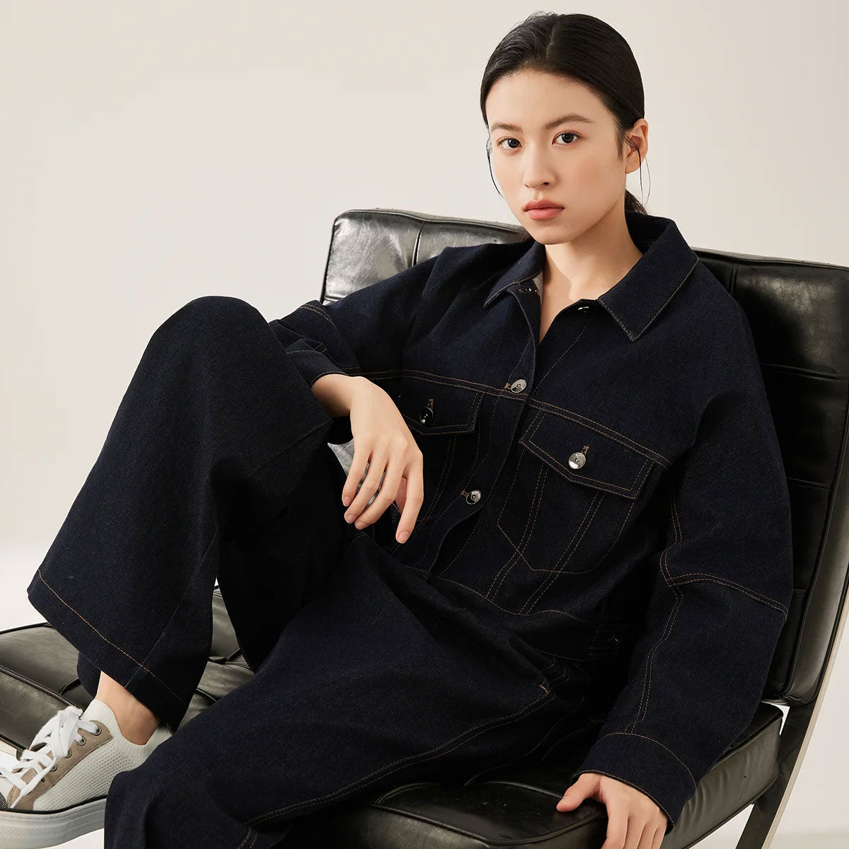 Classic Button-Front Denim Jacket