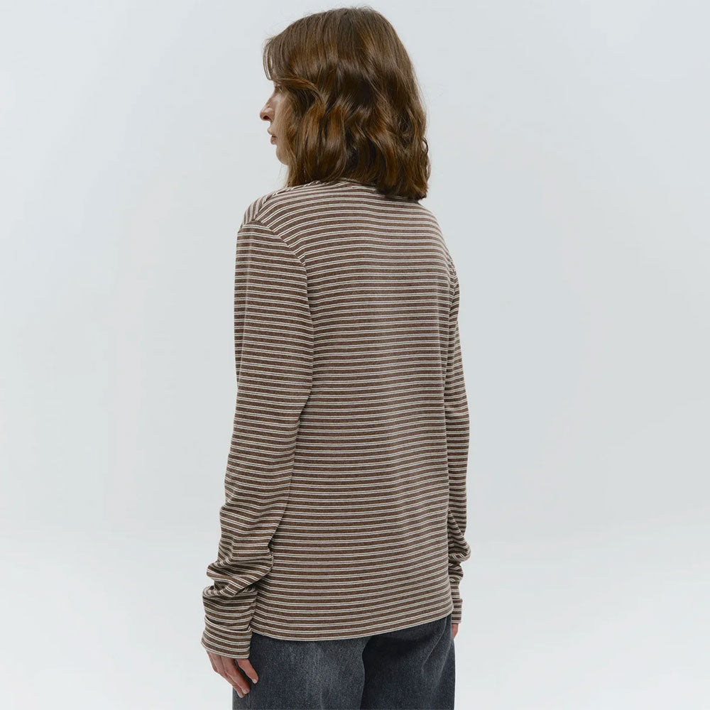 Cotton Striped Round-Neck Long-Sleeve T-Shirt