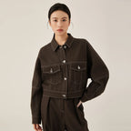 Classic Button-Front Denim Jacket
