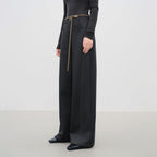 Wide-Leg Brushed Straight Jeans