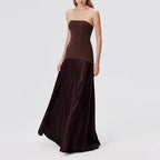 Strapless Patchwork Bodycon Maxi Dress