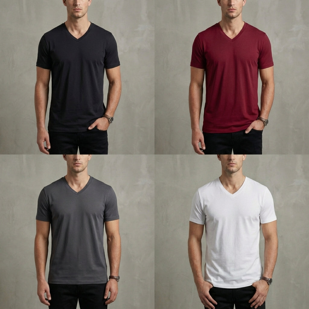 Slim Fit V-Neck T-Shirt for Men – Casual Comfort & Style