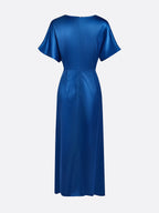 Freya Draped Maxi Dress | Ruched V-Neck Raglan Sleeve Dress