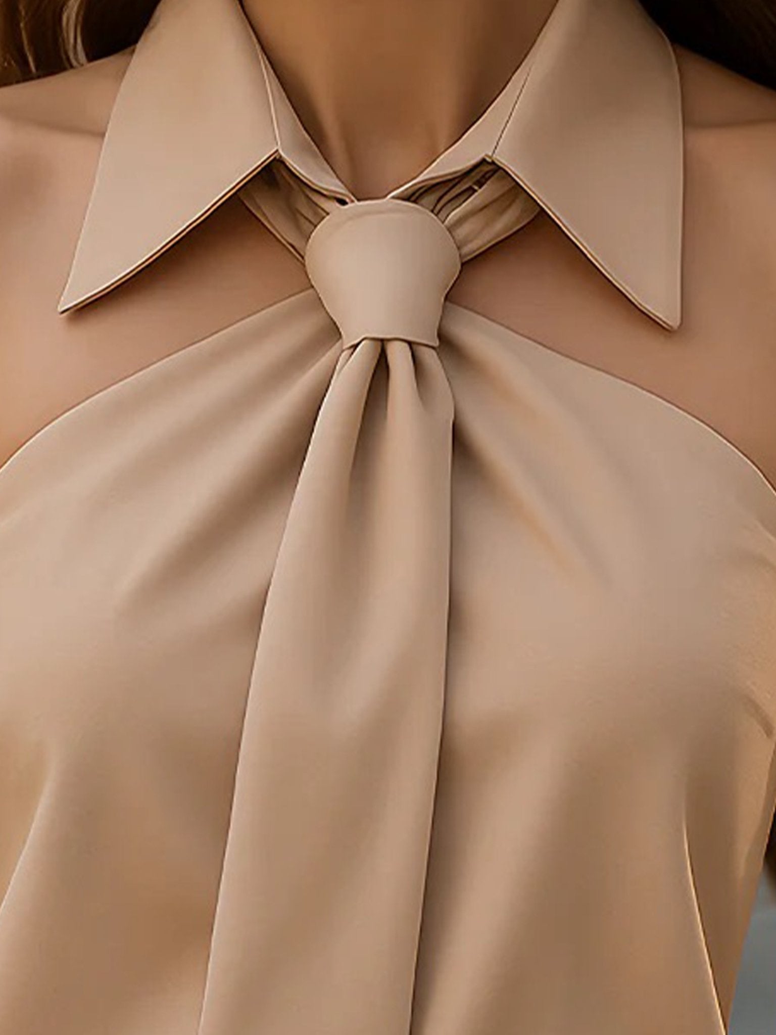 Isla Collared Halter Top | Neck Tie Sleeveless Tank Top