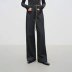 Wide-Leg Brushed Straight Jeans