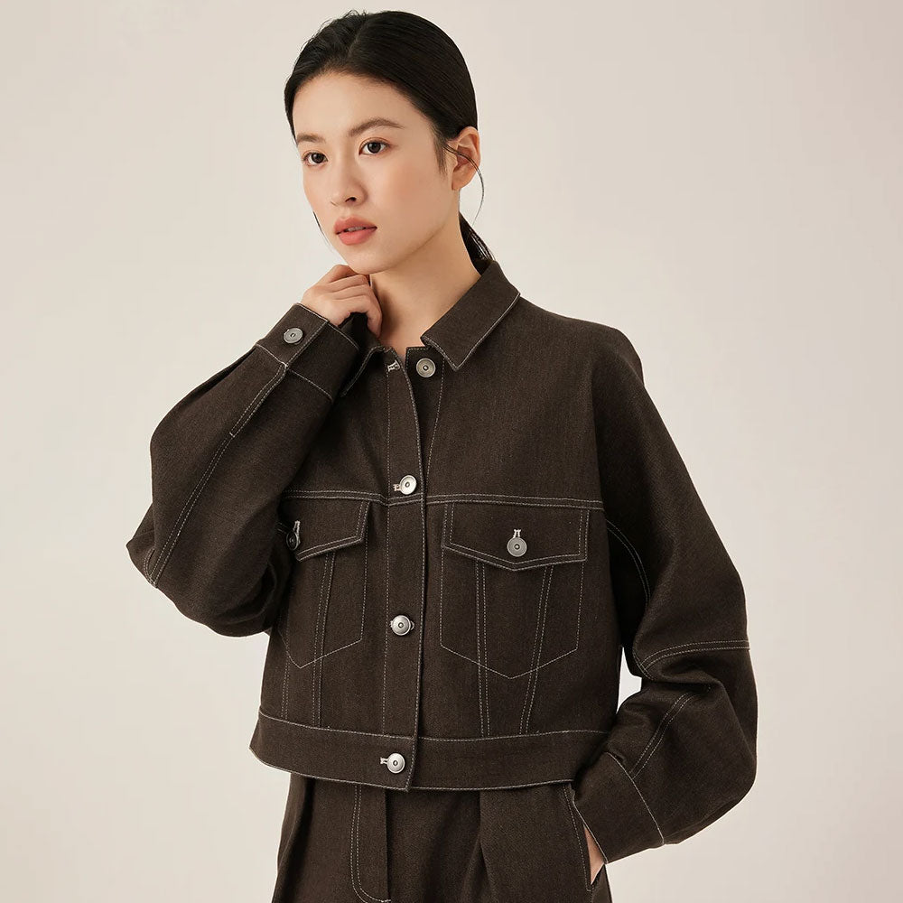 Classic Button-Front Denim Jacket