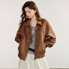 Spliced PU Suede Nomadic Jacket