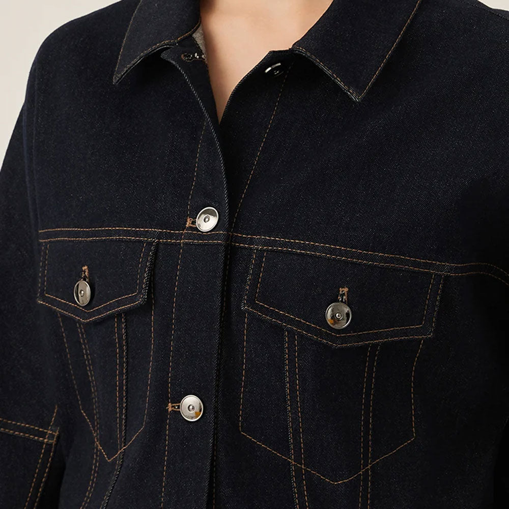 Classic Button-Front Denim Jacket