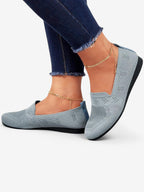 Isla Knit Geometric Flats Loafers | Slip-On Flats Loafers