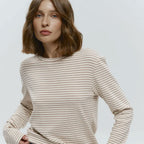 Cotton Striped Round-Neck Long-Sleeve T-Shirt