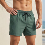 Relaxed Fit Drawstring Waist Swim Trunks for Men – Quick-Drying Comfortable Design