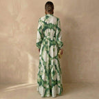 Isabella A-Line Maxi Dress | V-Neck Puff Sleeve Dress
