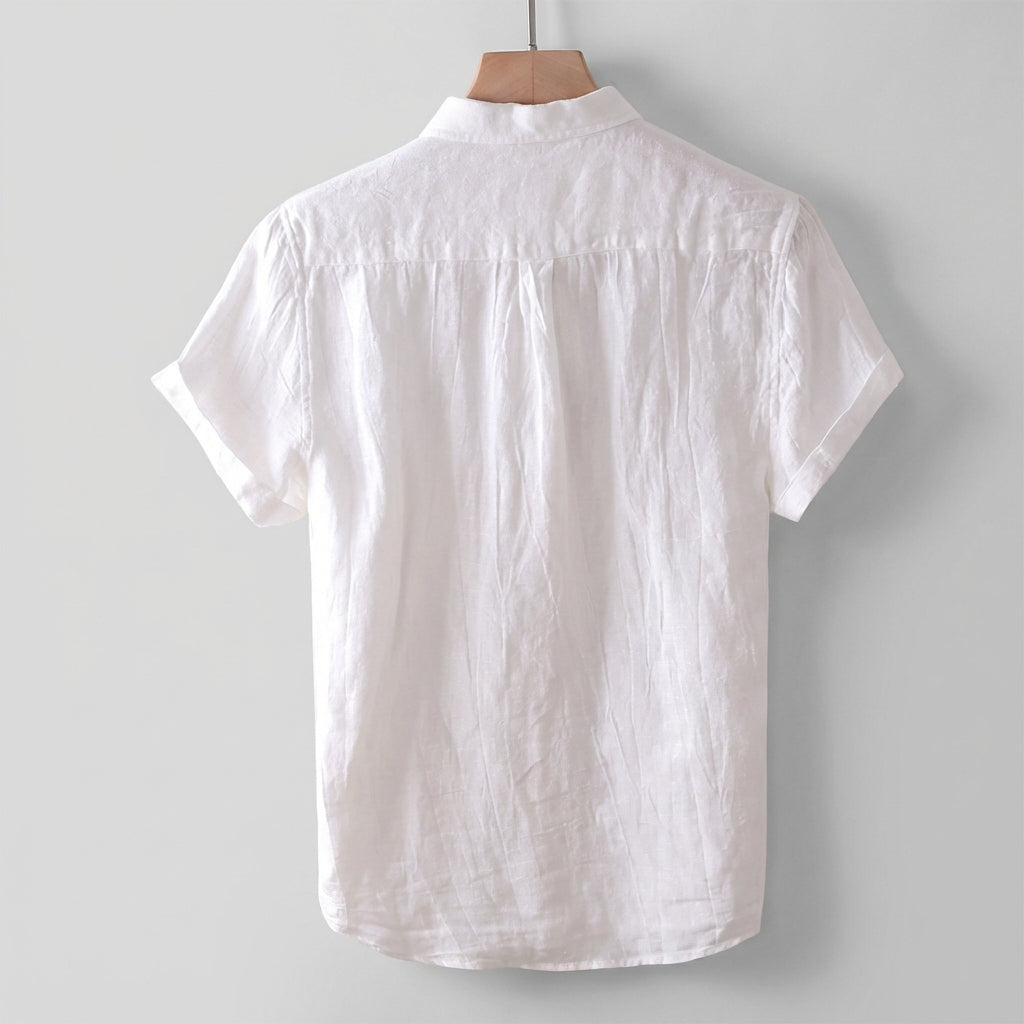 Relaxed Fit Crinkled Button-Up Shirt for Men – Casual Comfort & Style