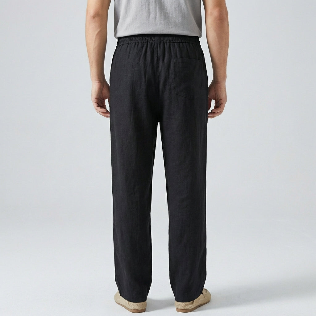 Oliver Relaxed Fit Trousers | Solid Elastic Waist Trousers