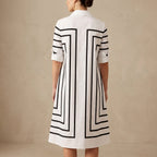 Francesca Relaxed Fit A-Line Shirt Dress | Collared Half Sleeve Shirt Dress