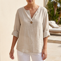Relaxed Fit V-Neck Blouse for Women – Casual Comfort & Style
