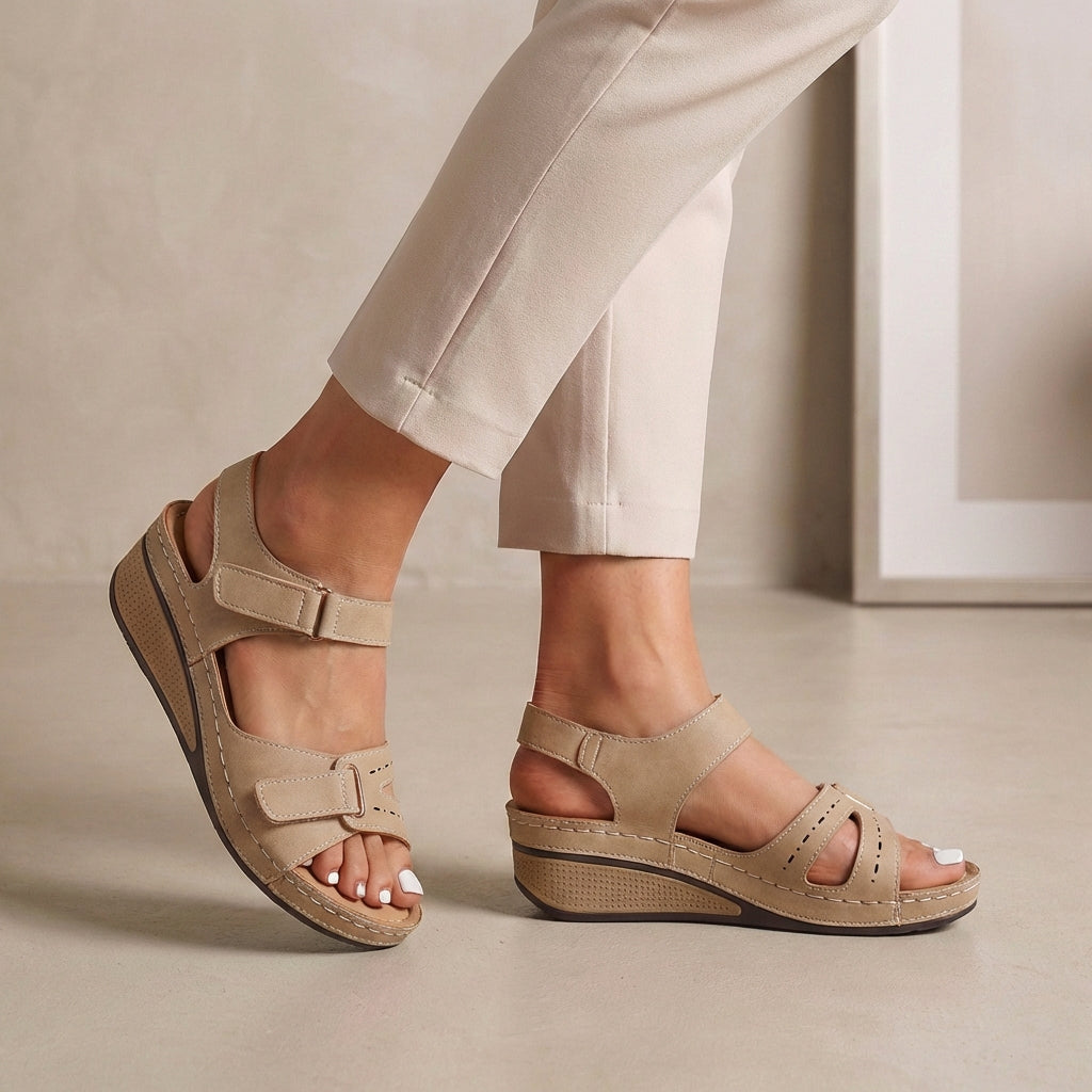 Giulia Orthopedic Wedge Heel Sandals | Comfort Fit Open Toe Sandals
