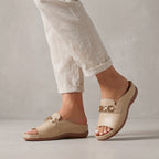 Orthopedic Peep-Toe Chain Link Wedge Sandals for Women – Comfortable Supportive Style