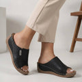 Isabella Orthopedic Wedge Heel Open Toe Slippers | Slip-On Stitching Open Toe Slippers