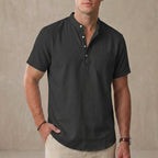 Relaxed Fit Henley Shirt for Men – Casual Comfort & Breathability