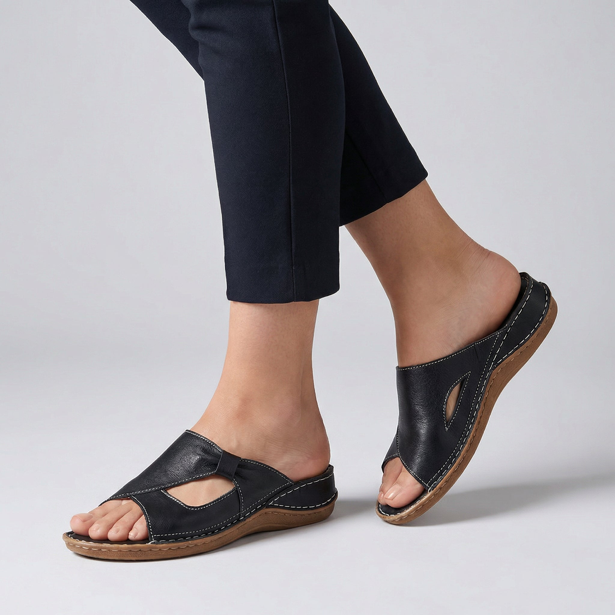 Orthopedic Open-Toe Slide Sandals for Women – Supportive & Comfortable Design