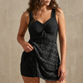 Ruched Tie-Front A-Line Swim Dress for Women – Stylish & Flattering Fit