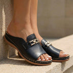 Amelia Orthopedic Slip-On Sandals | Buckle Embellishment Sandals