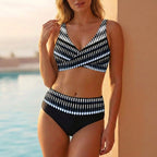 Sienna Form-Fitting Cropped Bikini Top | Wrap Front V-Neck Bikini Top