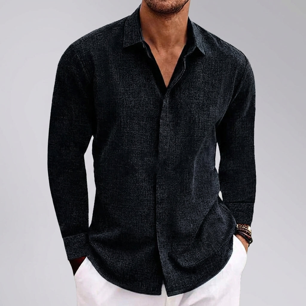 Relaxed Fit Button-Up Shirt for Men – Casual Comfort & Breathability