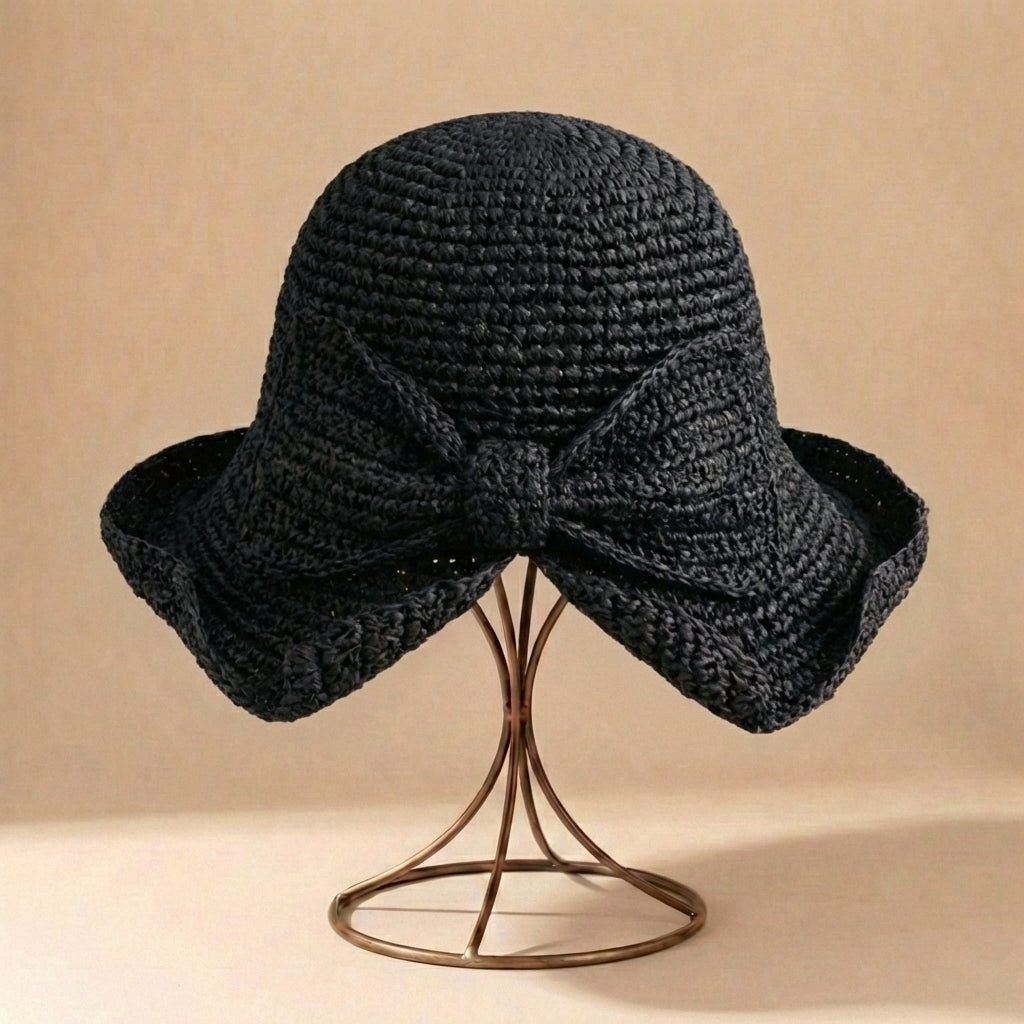 Isla Relaxed Fit Bucket Sun Hat | Wide Brim Bow Detail Sun Hat