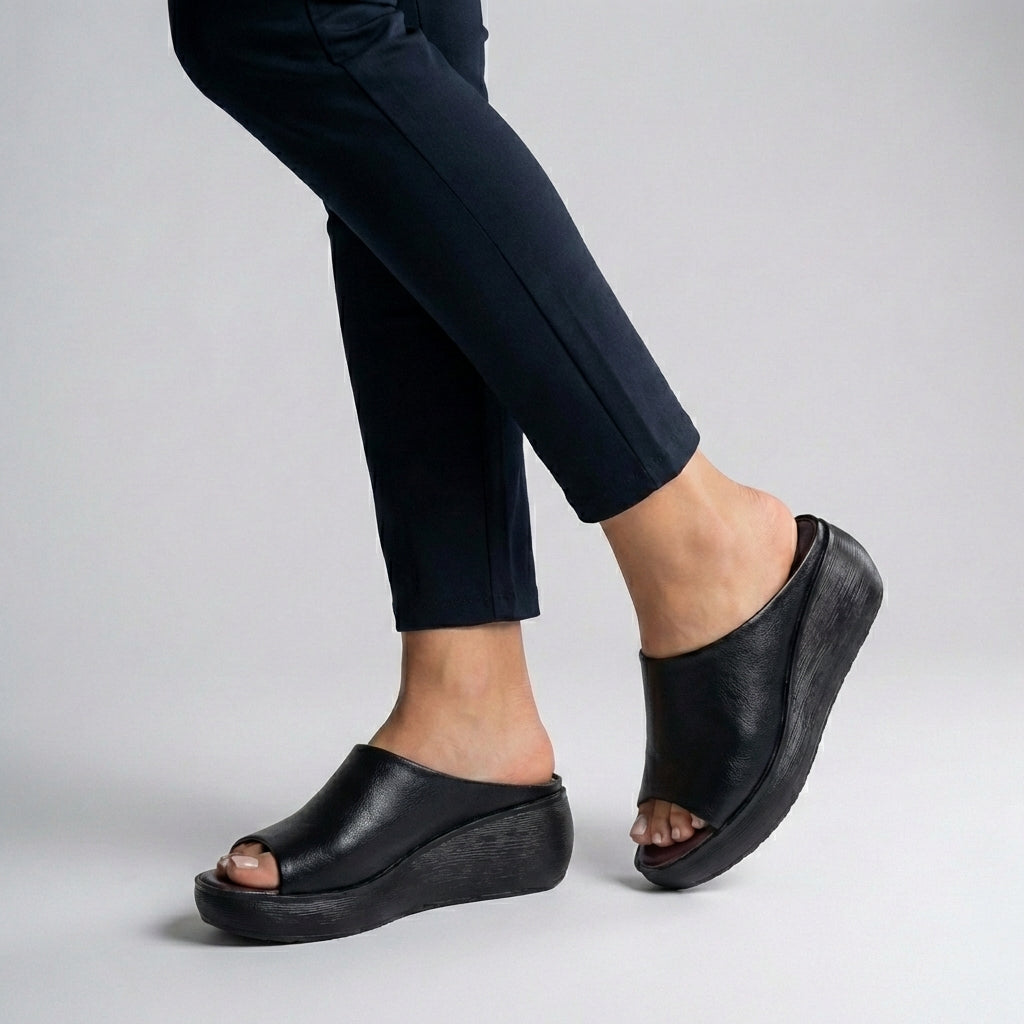 Rosie Orthopedic Platform Slide Sandals | Slip-On Open-Toe Sandals